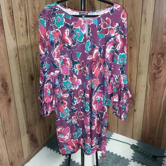 Roz & Ali Dresses & Skirts - 1567 - NWOT Roz & Ali Floral Flowy Mini Dress (XL)